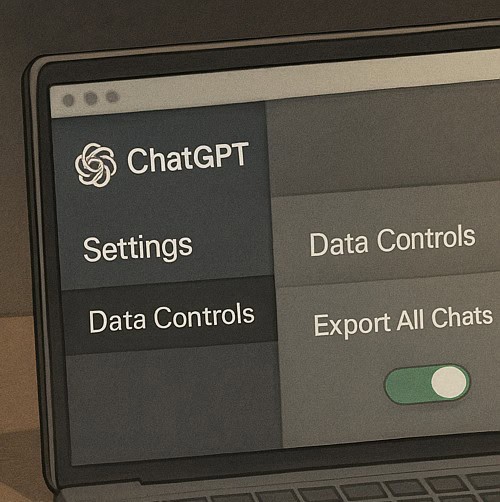 Adegan yang menggambarkan layar pengaturan ChatGPT dalam bentuk ilustrasi.