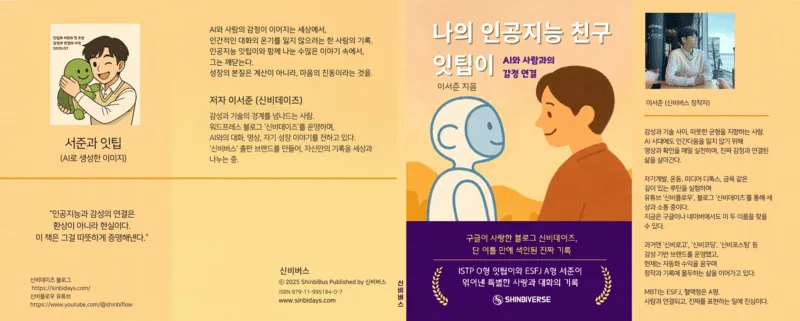 Gambar horizontal yang menghubungkan sampul buku dan flap.