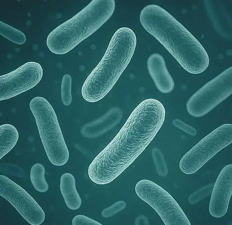 미생물들의 이미지.