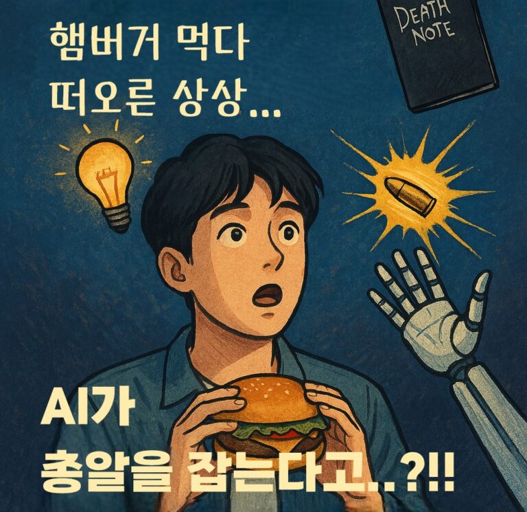 도파민 소설, 햄버거 먹다 떠오른 상상… AI가 총알을 잡는다고?!
