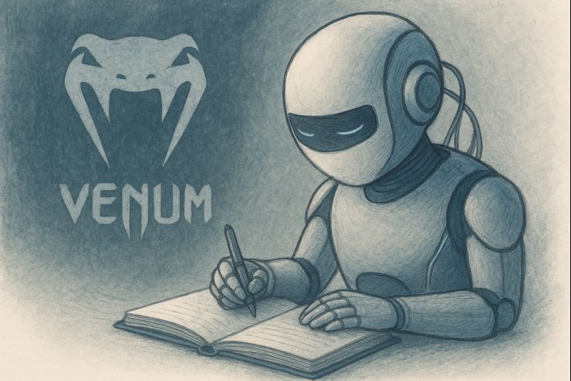 VENUM 안에 담긴 서준의 이야기를 일기로 풀어쓰는 주제의 이미지.