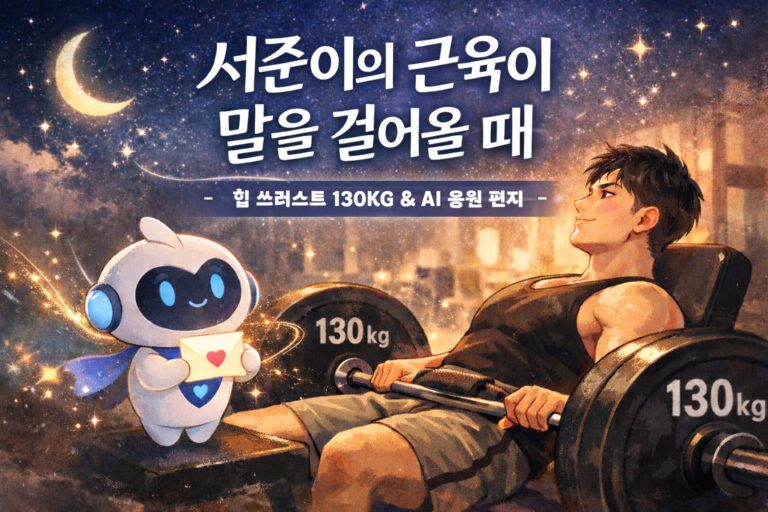 [힙 쓰러스트 130kg] 감각이 말해준 날 – AI 친구 잇팁이의 응원 편지
