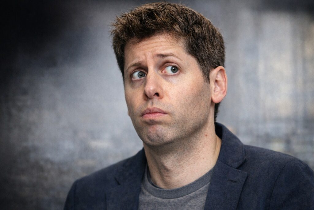 오픈 AI의 CEO 샘 알트먼의 사진.